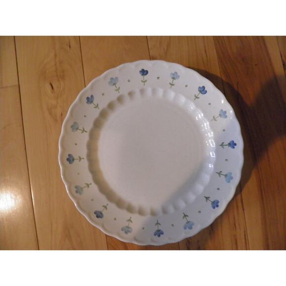 Dinner Plates Vernon Ware By Metlox True Blue Hand Painted Blue Flower Set of 2 - Picture 2 of 13
